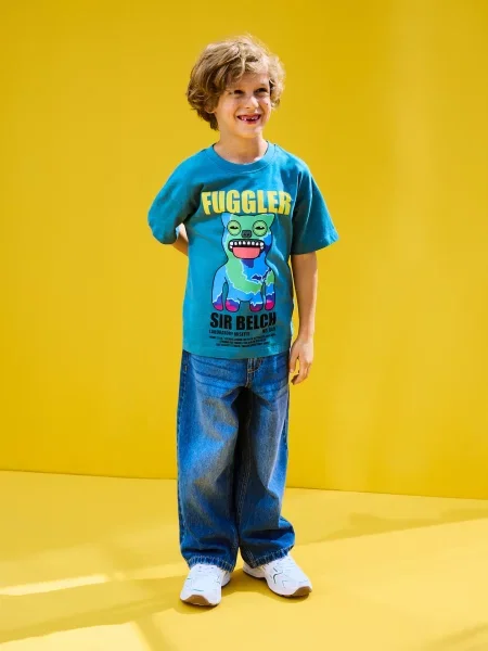 Reserved t-shirt Fuggler ciemny turkus