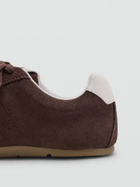 Buty sportowe ze skóry dwoiny czekoladowy Teen 37 MANGO TEEN