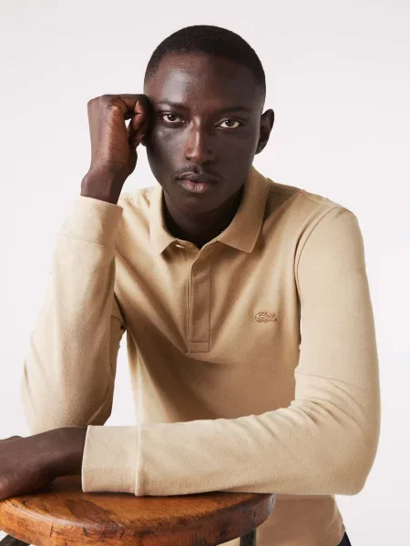 Поло Lacoste бежевое