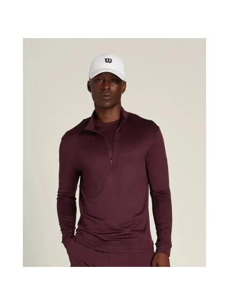 Koszulka z długim rękawem Wilson Everyday Performance Half-Zip bordowa S czerwona