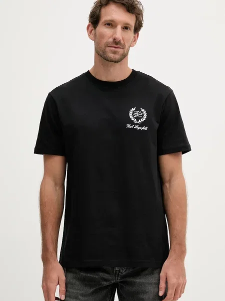 Karl Lagerfeld t-shirt gładki czarny