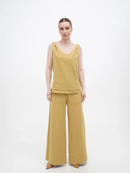 A LOT Майка Гірчичний Льон/бавовна