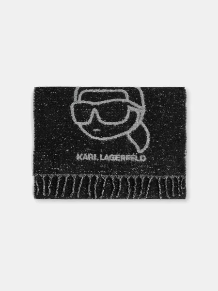 Karl Lagerfeld Šál IKON sivá čierna