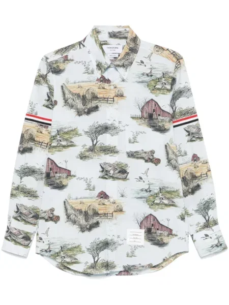 Cămașă Thom Browne cu imagine albastru