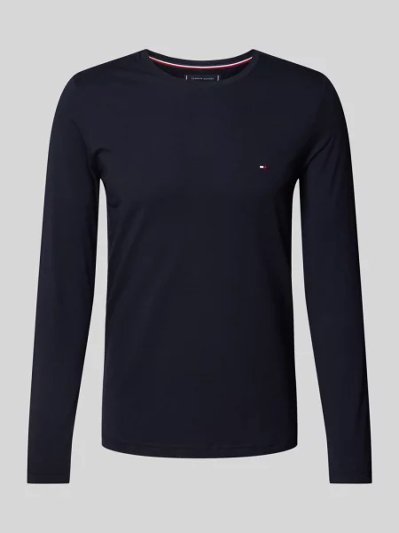 Tommy Hilfiger koszulka z długim rękawem Mężczyźni niebieski jednolity M granatowa