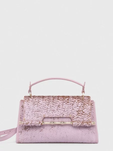 Кожена чанта Guess IRIS лилаво HWALLA виолетово