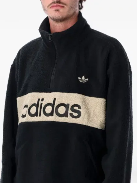 Hanorac Adidas plasă cu autograf cu dungi negru