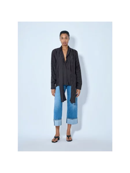 Bluzka Sportmax w paski z paskiem czarna