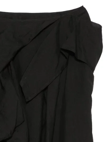 Fustă Yohji Yamamoto asimetrică drapată negru