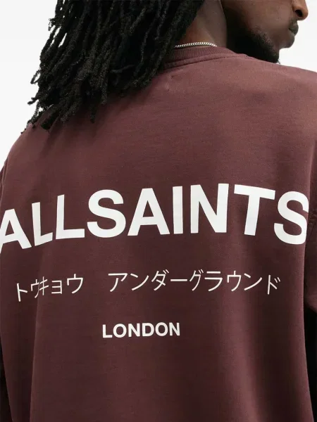 Hanorac Allsaints cu imagine maro