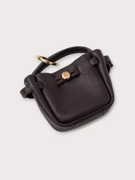 Tory Burch obesek za ključe usnjeni Romy rjava
