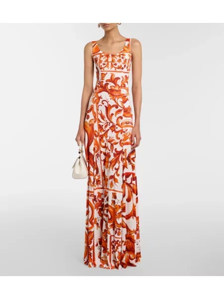 Midi šaty Dolce&gabbana organza oranžová