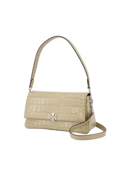 Tory Burch torebka crossbody skórzana Charlie brązowa