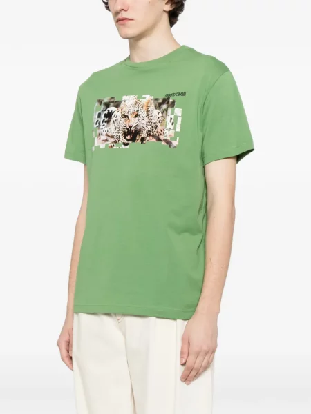 Tricou Roberto Cavalli cu imagine verde
