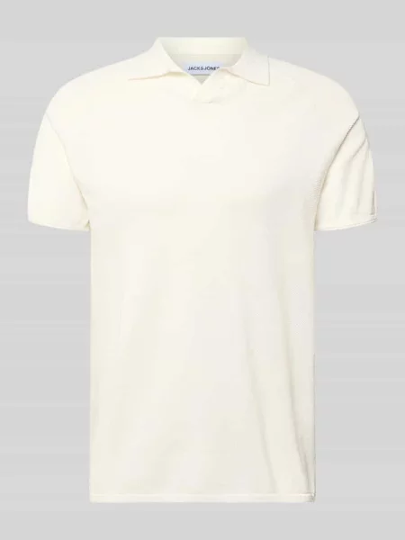 Koszulka polo o kroju regular fit z fakturowanym wzorem model HILL' Jack & Jones białe