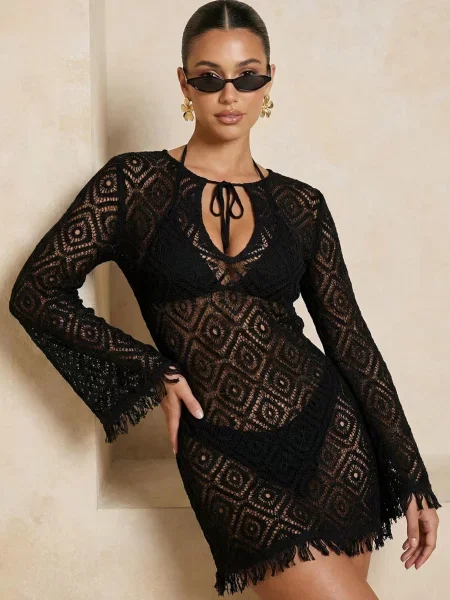 Trendyol Rochie de plaja negru