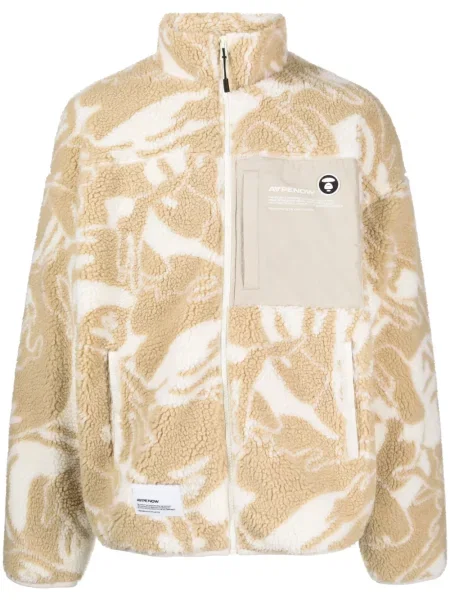 Geacă Aape By A Bathing Ape din fleece cu imagine cu model camuflaj