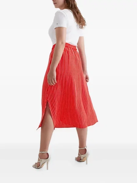 Fustă Tommy Hilfiger cu dungi roșu