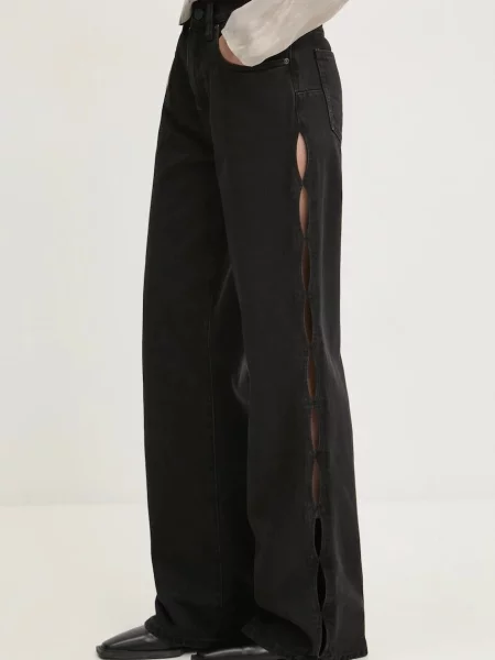 Дънки PURPLE BRAND WIDE SIDE CUT OUT черно
