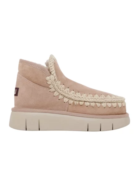 Buty do kostki Mou skórzane brązowe