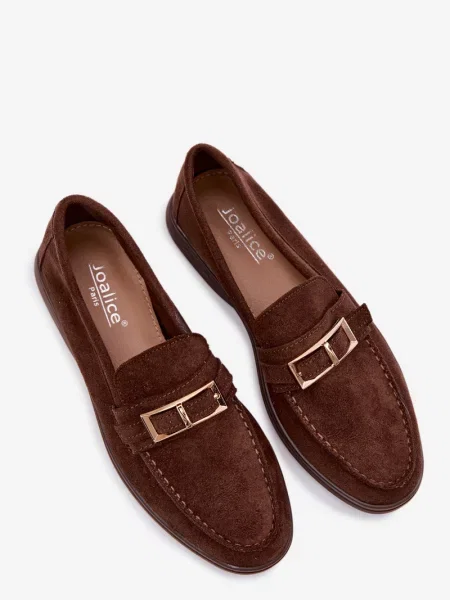 Semišové mokasíny Evento s přezkou hnědé