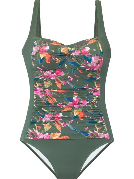 LASCANA Costum de baie întreg / oliv / portocaliu / roz albastru