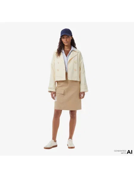 Lacoste Spódnica Straight Fit beżowa