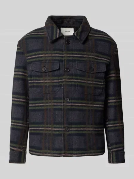 Kurtka koszulowa o kroju regular fit z dodatkiem wełny Model MITCH' Selected Homme