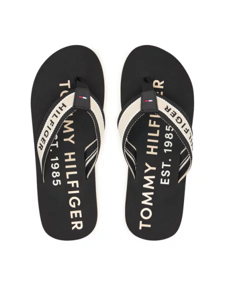 Tommy Hilfiger Japonke Sporty Črna bela
