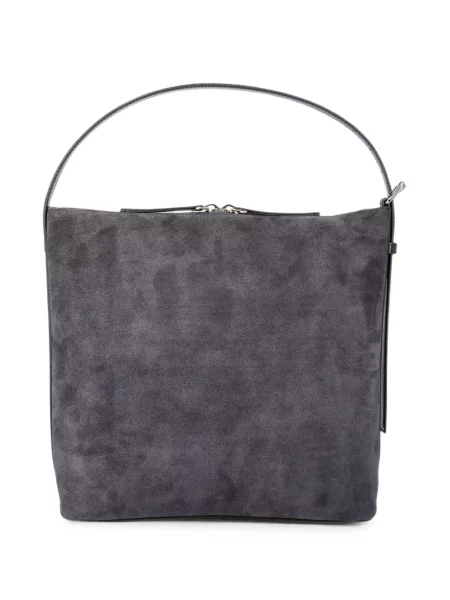 Geantă shopper A.p.c. din piele de căprioară gri
