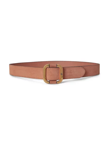 Lauren Ralph Lauren curea pentru femei din piele întoarsă portocaliu