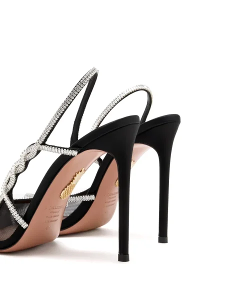 Mrežaste sandale Aquazzura crna