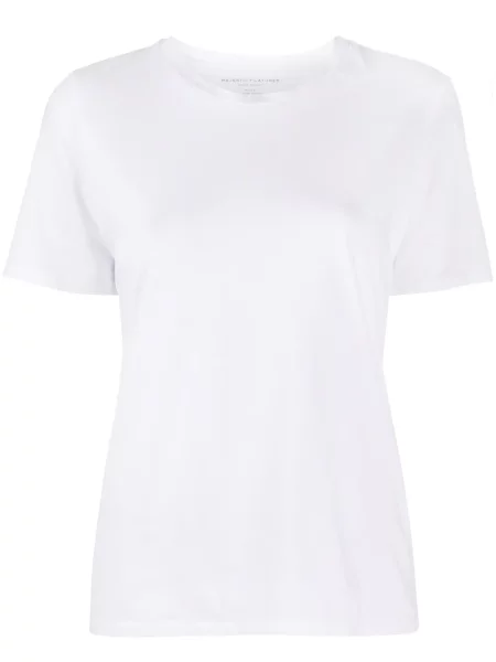 Tricou Majestic Filatures cu decolteu rotund alb