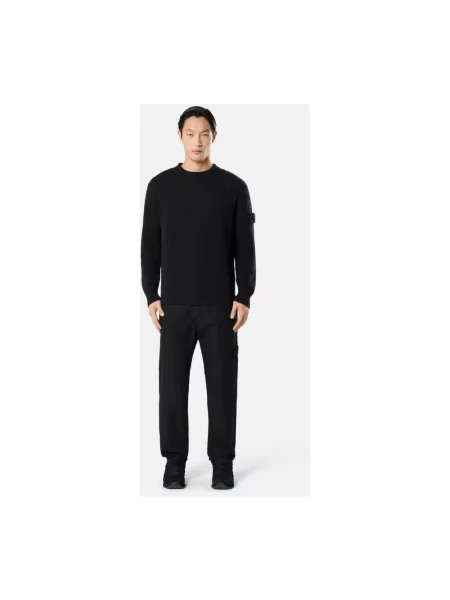 Sweter Stone Island wełniany z kamieniami czarny