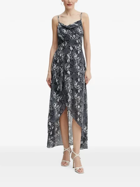 Rochie Morgan cu imagine cu model piele de șarpe cu bretele negru