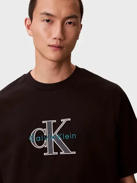 Графічний футболка Calvin Klein Jeans чорна