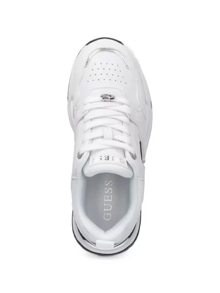 Sneakerși Guess chunky cu autograf alb