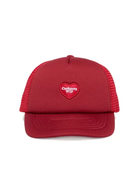 Шапка с козирки Carhartt Wip със сърца червено