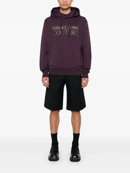 Džemperis su gobtuvu Versace Jeans Couture violetinė