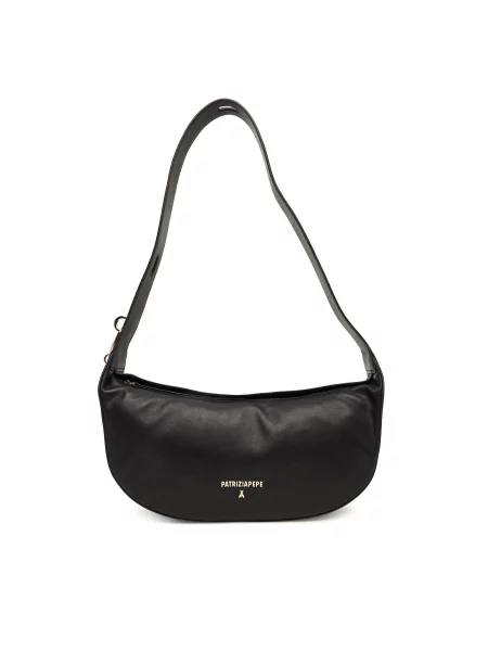 Patrizia Pepe crossbody torbica usnjena črna