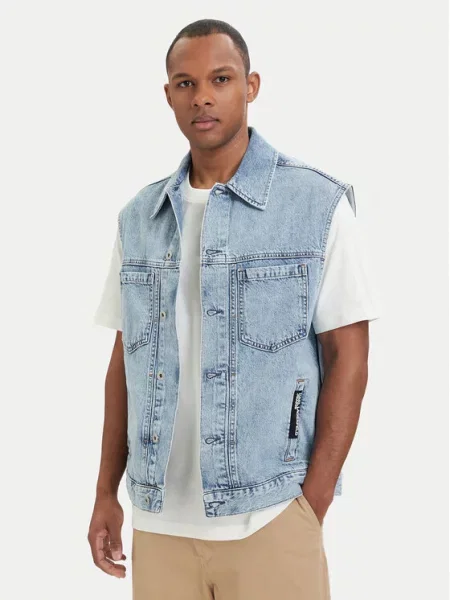 KARL LAGERFELD JEANS Mellény kék farmer világoskék