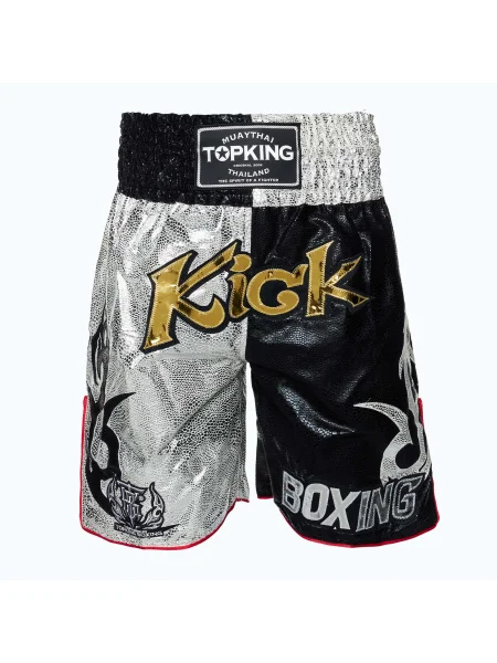 Тренировъчни шорти Top King Kickboxing черни/бели бяло
