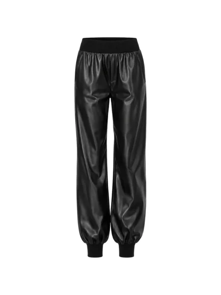 Pantaloni Norma Kamali din piele alergare negru
