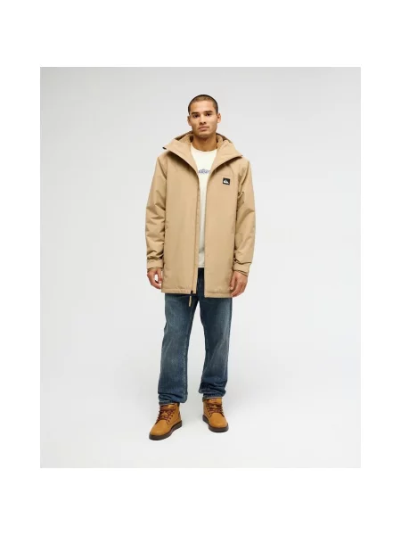 Kurtka z kapturem Quiksilver Overcast 3K Parka S beżowy