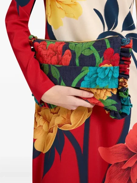 Květinové psaníčko La Doublej s potiskem modré