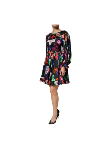 Sukienka mini Msgm w kwiatki z falbankami