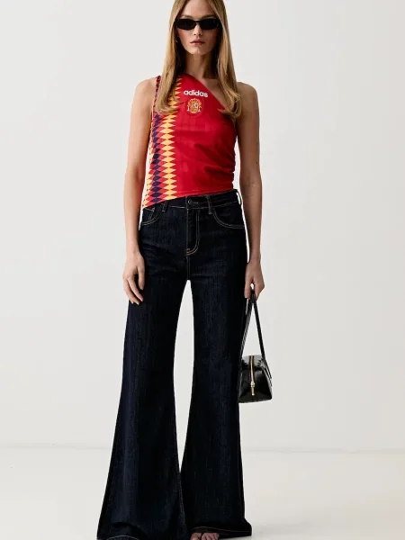 Adidas Originals crop top pentru femei alb
