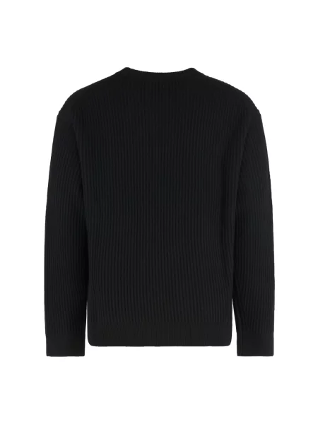 Sweter Maison Kitsune wełniany czarny