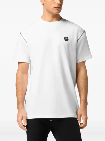 Tricou Philipp Plein scurt alb
