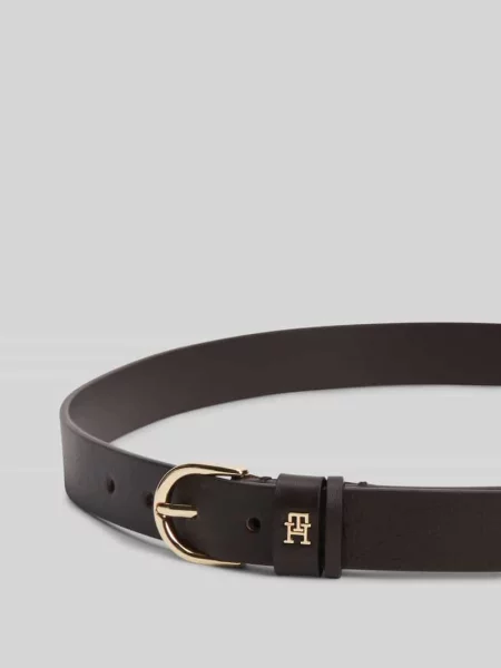 Pasek z naturalnej skóry z aplikacją z logo Tommy Hilfiger